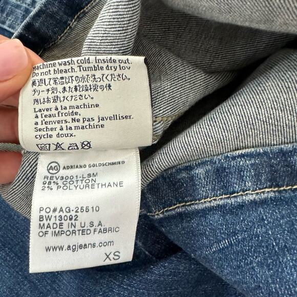 Alexa Chung for AG "The Pixie Denim Snap Front Mini Dress long sleeve XS - Picture 8 of 8